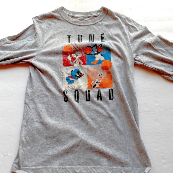 Space Jam New Legacy Boys T-Shirt Looney Tunes Gray Long Sleeve Large - Picture 1 of 12